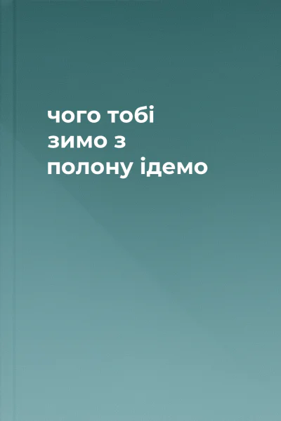чого тобі зимо з полону ідемо