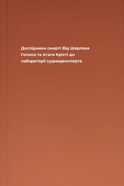 Дослідники смерті Від Шерлока Голмса та Агати Крісті до лабораторії судмедексперта