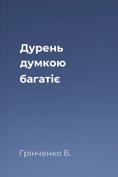 Дурень думкою багатіє