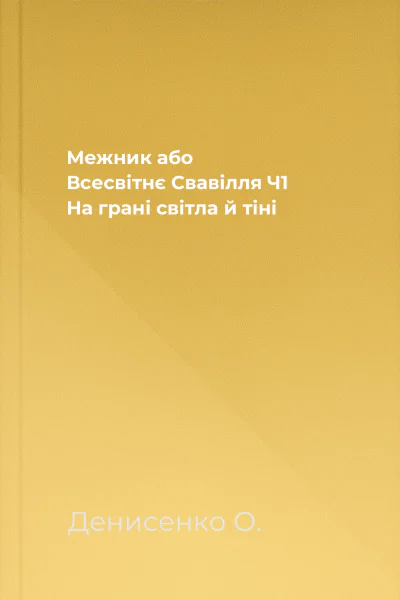 Межник або Всесвітнє Свавілля Ч1 На грані світла й тіні