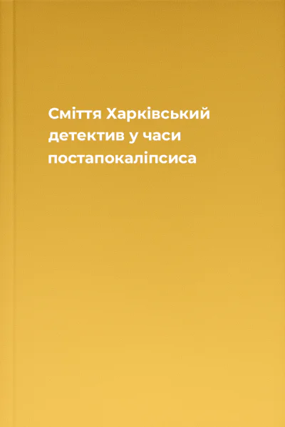 Сміття Харківський детектив у часи постапокаліпсиса