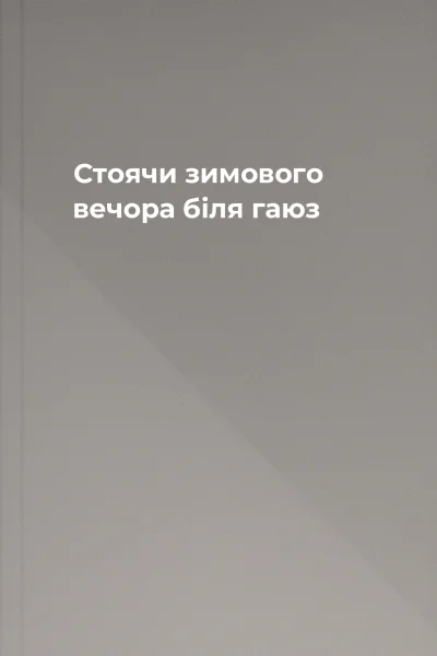 Стоячи зимового вечора біля гаюз