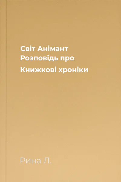 Світ Анімант Розповідь про Книжкові хроніки